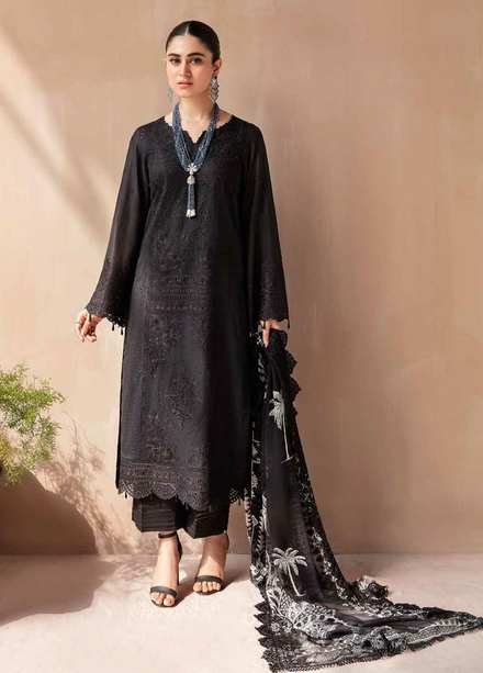 Koyal By Nureh Embroidered Lawn Suits Unstitched 3 Piece NU22K NM-05 - Black & White Collection