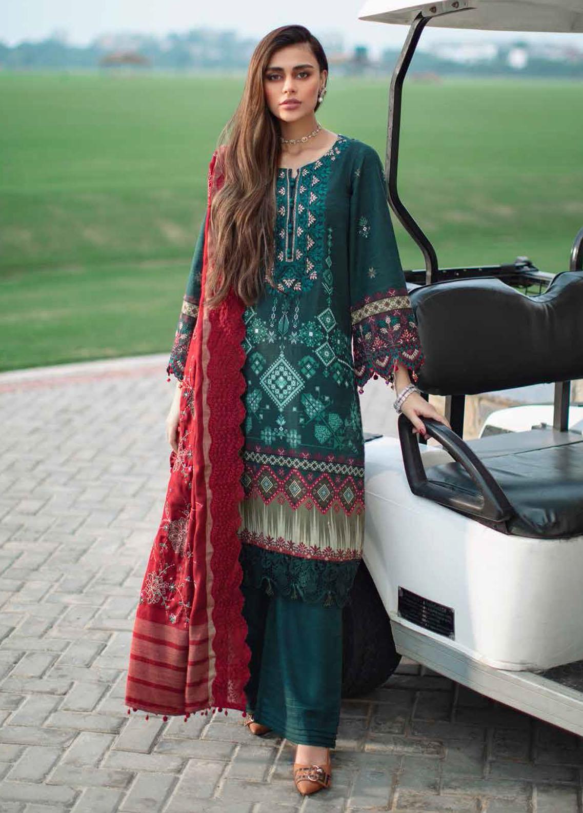 Gardenia by Nureh Embroidered Viscose Slub Linen Unstitched 3 Piece Suit - NWG-87 - NU25GRD - Yellow - Winter Collection main image 1