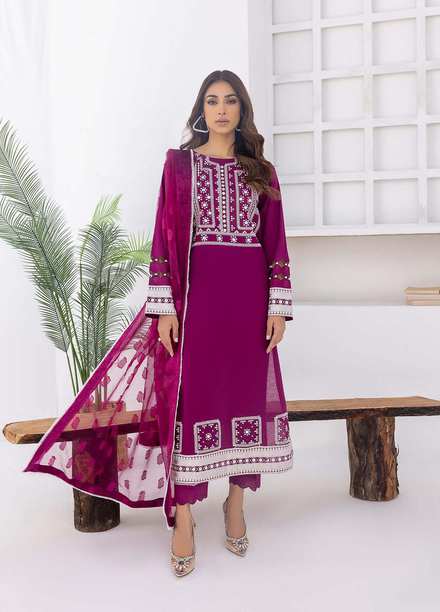 Nuriyaa Pret  Lawn 3 Piece Dress NR23LPS Scarlet