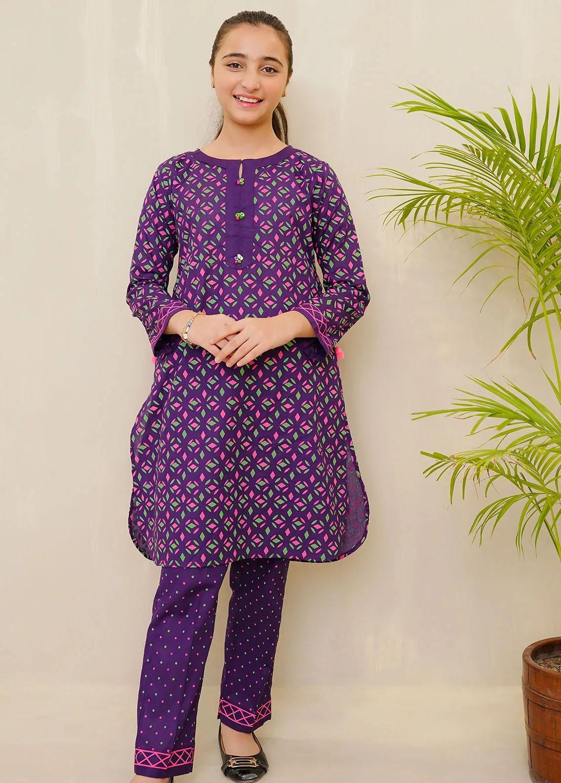 Ochre RTW Embroidered Girls 3 Piece Chiffon  SOF-04 - Summer Collection