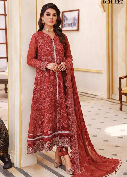 Pareesia By Xenia Formals Embroidered Chiffon Suits Unstitched 3 Piece XE22-P2 04 Dehleez - Luxury Collection