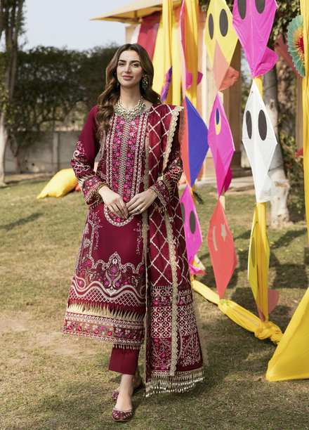 Parishay Embroidered Lawn Suits Unstitched 3 Piece PR23LL D-03 - Luxury Summer Collection