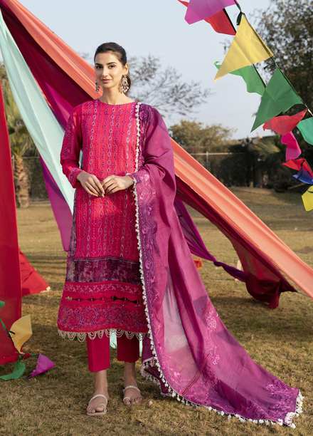 Parishay Embroidered Lawn Suits Unstitched 3 Piece PR23LL D-06 - Luxury Summer Collection