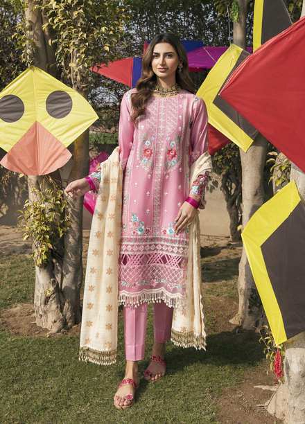 Parishay Embroidered Lawn Suits Unstitched 3 Piece PR23LL D-10 - Luxury Summer Collection