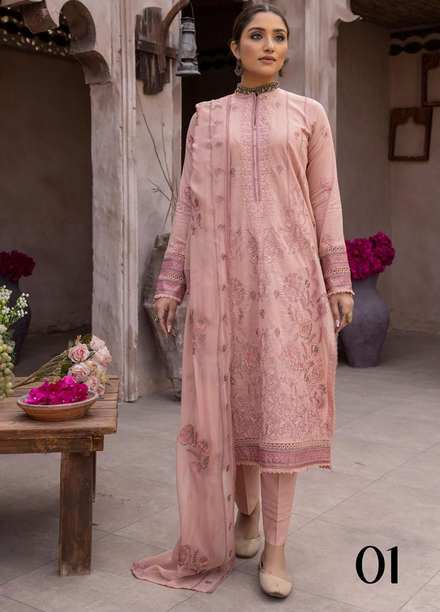 Pehnawa By Aalaya Embroidered Lawn Suits Unstitched 3 Piece ALY23P D-01 - Summer Collection