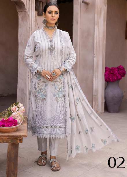 Pehnawa By Aalaya Embroidered Lawn Suits Unstitched 3 Piece ALY23P D-02 - Summer Collection