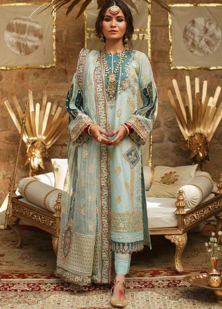 Qalamkar Embroidered Doria Suits Unstitched 3 Piece QLM21F 02 - Festive Collection