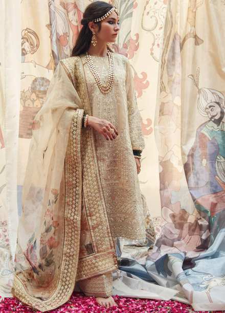 Qalamkar Embroidered Organza Suits Unstitched 3 Piece QLM21F 03 - Festive Collection