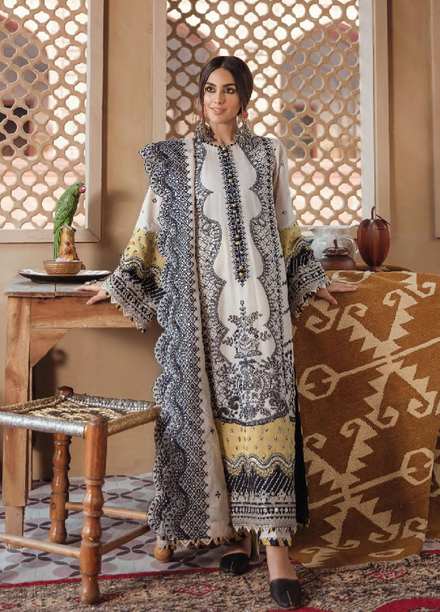 Dilara By Qalamkar Embroidered Lawn Suits Unstitched 3 Piece QLM21L 02 - Luxury Collection