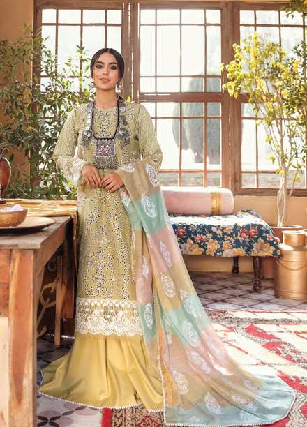 Dilara By Qalamkar Embroidered Lawn Suits Unstitched 3 Piece QLM21L 04 - Luxury Collection