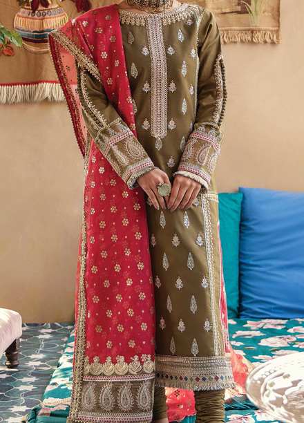 Dilara By Qalamkar Embroidered Lawn Suits Unstitched 3 Piece QLM21L 08 - Luxury Collection