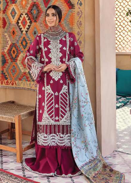 Dilara By Qalamkar Embroidered Lawn Suits Unstitched 3 Piece QLM21L 10 - Luxury Collection