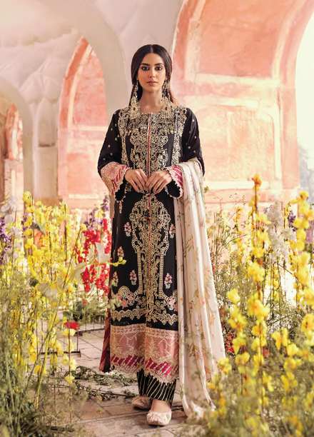 Dilara By Qalamkar Embroidered Lawn Suits Unstitched 3 Piece QLM21L 11 - Luxury Collection