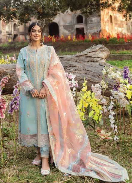 Dilara By Qalamkar Embroidered Lawn Suits Unstitched 3 Piece QLM21L 13 - Luxury Collection