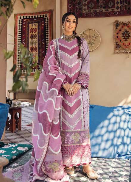 Dilara By Qalamkar Embroidered Lawn Suits Unstitched 3 Piece QLM21L 15 - Luxury Collection