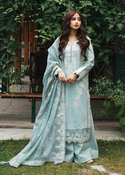 Rahi By Qalamkar Embroidered Lawn Suits Unstitched 3 Piece QLM22R EB-03 Mia - Luxury Collection