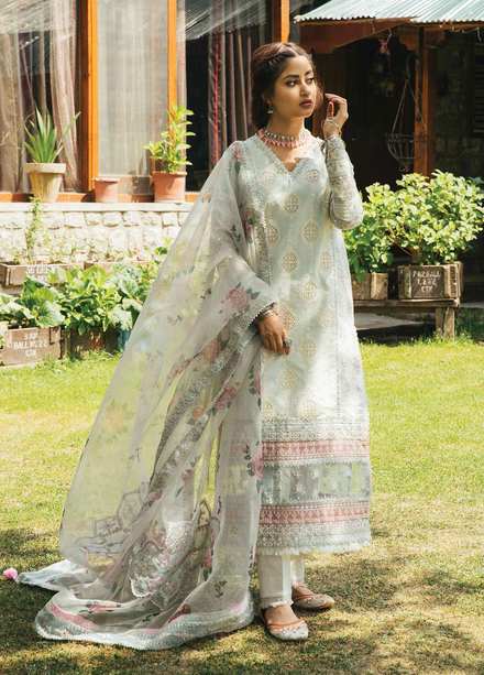 Rahi By Qalamkar Embroidered Lawn Suits Unstitched 3 Piece QLM22R EB-06 Liana - Luxury Collection