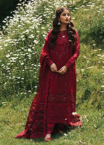 Rahi By Qalamkar Embroidered Lawn Suits Unstitched 3 Piece QLM22R EB-07 Reign - Luxury Collection