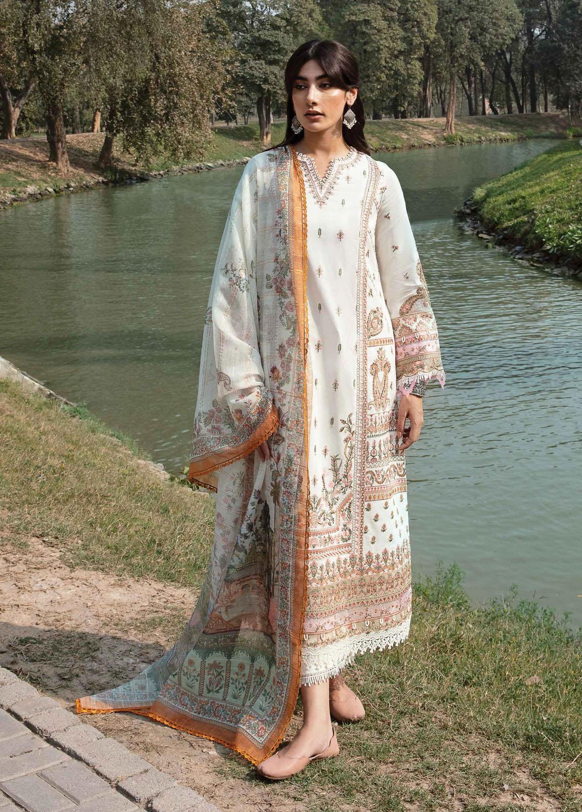 Qalamkar Embroidered Silk Suits Unstitched 3 Piece QLM25LS D-02 Roisin - Festive Collection main image 0