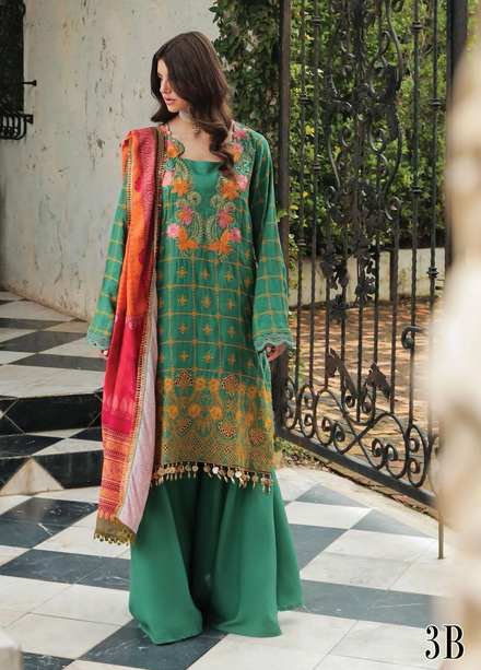 RajBari Embroidered Karandi Suits Unstitched 3 Piece RB22K 3B - Premium Collection