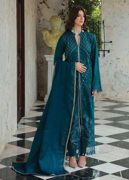 RajBari Embroidered Karandi Suits Unstitched 3 Piece RB22K 4A - Premium Collection