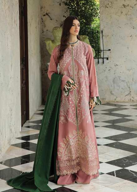 RajBari Embroidered Karandi Suits Unstitched 3 Piece RB22K 4B - Premium Collection