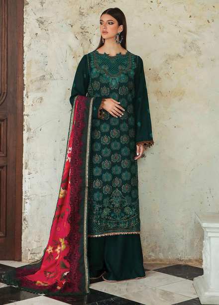 RajBari Embroidered Karandi Suits Unstitched 3 Piece RB22K 6A - Premium Collection