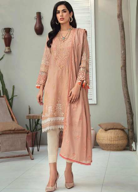 RajBari Embroidered Lawn Suits Unstitched 3 Piece RB21SS 2B - Spring / Summer Collection