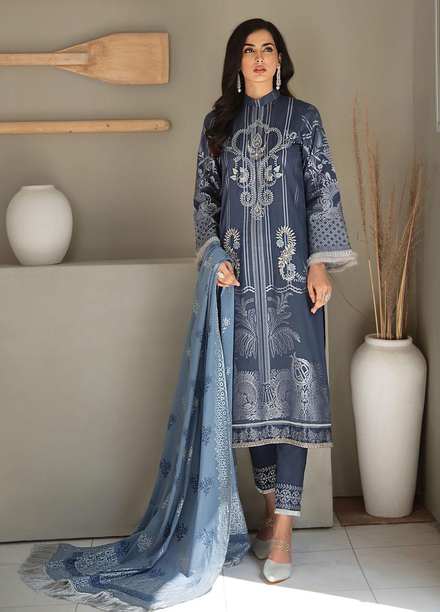 RajBari Embroidered Lawn Suits Unstitched 3 Piece RB21SS 5A - Spring / Summer Collection