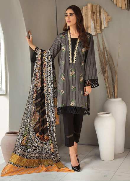 RajBari Embroidered Lawn Suits Unstitched 3 Piece RB21SS 6A - Spring / Summer Collection