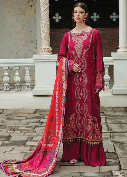 RajBari Embroidered Karandi Suits Unstitched 3 Piece RB22K 5B - Premium Collection