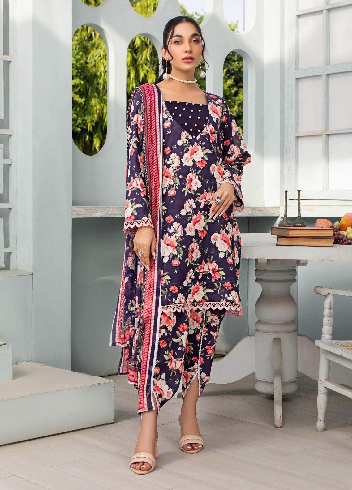 Arzu by Humdum Embroidered Lawn Suits Unstitched 3 Piece HD24AZ AL01 - Summer Collection
