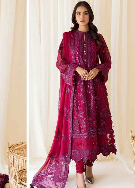 Rang-E-Mehr By Alizeh Fashion Embroidered Chiffon Suits Unstitched 3 Piece AFB23RM Gulban - Luxury Collection