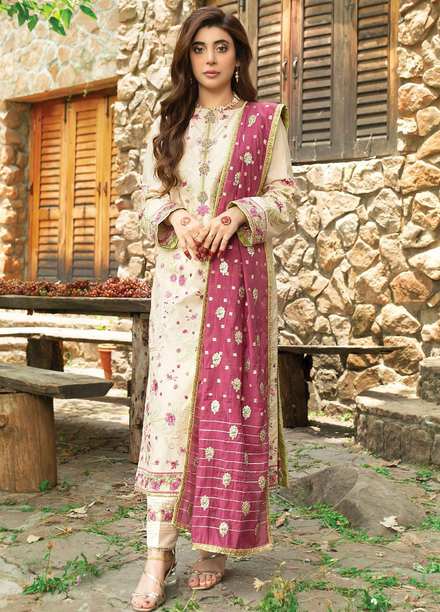 Rang Rasiya Embroidered Lawn Suits Unstitched 3 Piece RR21PE D-04 TROPICAL VINEYARDS - Festive Collection