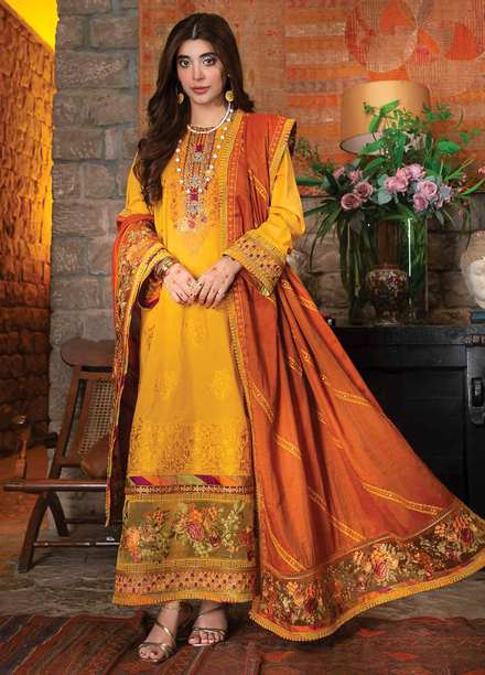 Rang Rasiya Embroidered Lawn Suits Unstitched 3 Piece RR21PE D-09 MIDSUMMER BLOOM - Festive Collection