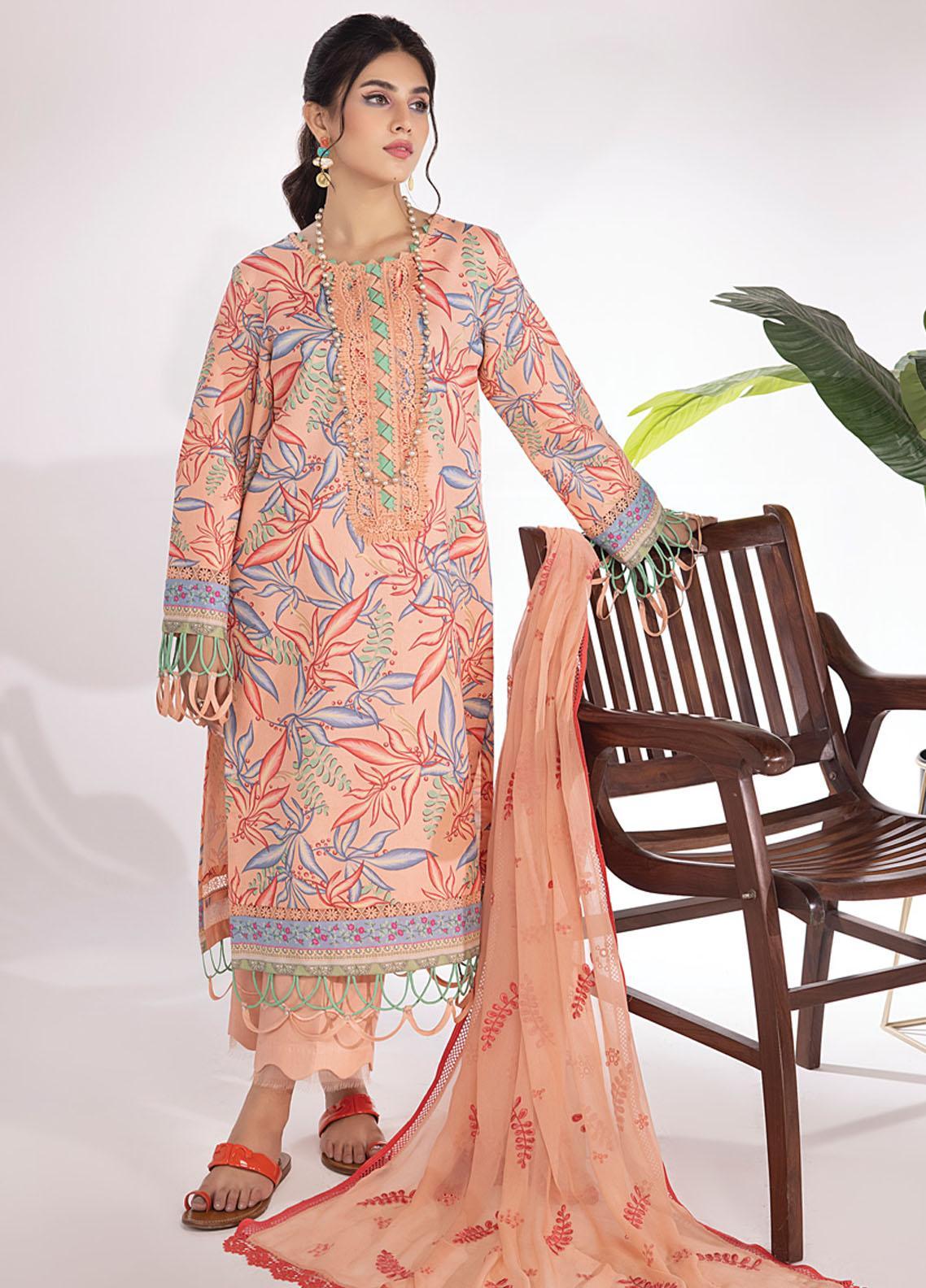 Rang Rasiya Embroidered Lawn Suits Unstitched 3 Piece RR25PE D-10 Rania - Eid Collection main image 0