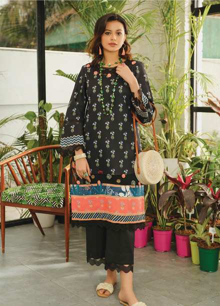 Rang Rasiya Printed Lawn  Unstitched Kurti RR23T 05 Onyx - Summer Collection