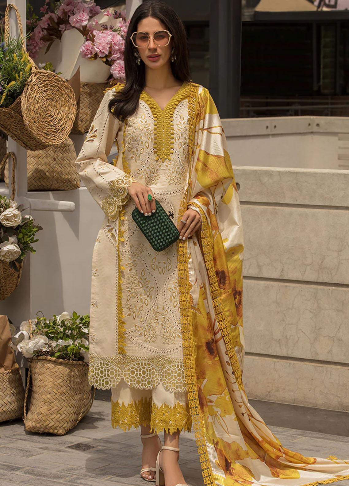 Carnation by Rang Rasiya Embroidered Lawn Unstitched Suits 3 Piece RR25CL D-06 Zoey - Festive Collection