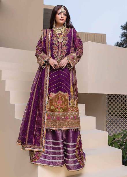 Heritage Collectables By Rang Rasiya Embroidered Organza Suits Unstitched 3 Piece RR-FH-21-D2 Navraat - Wedding Collection