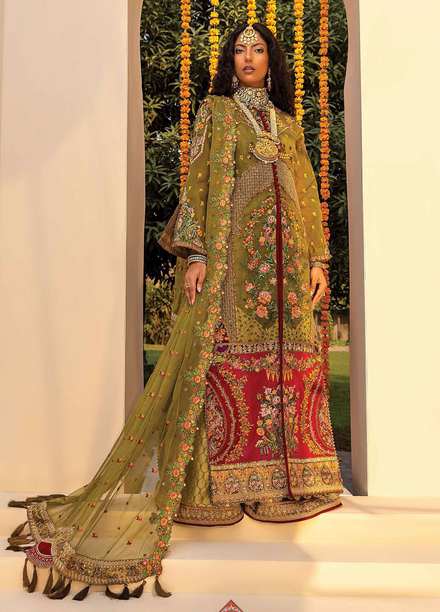 Heritage Collectables By Rang Rasiya Embroidered Organza Suits Unstitched 3 Piece RR-FH-21-D7 Baghdas - Wedding Collection