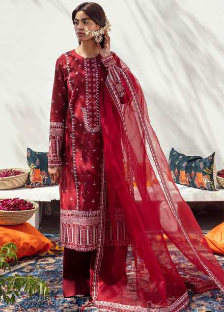 Raqs By Ayzel Embroidered Lawn Suits Unstitched 3 Piece AAF23R 002 Gulzar - Festive Collection