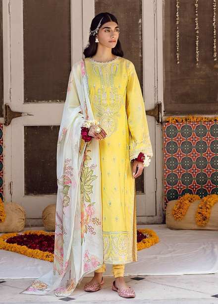 Raqs By Ayzel Embroidered Lawn Suits Unstitched 3 Piece AAF23R 004 Shafaq - Festive Collection