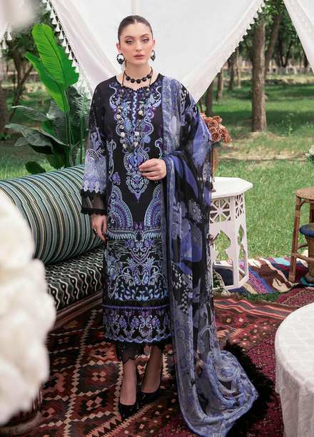 Reet By Ramsha Embroidered Lawn Suits Unstitched 3 Piece RSH22-R5 R-501 - Luxury Collection