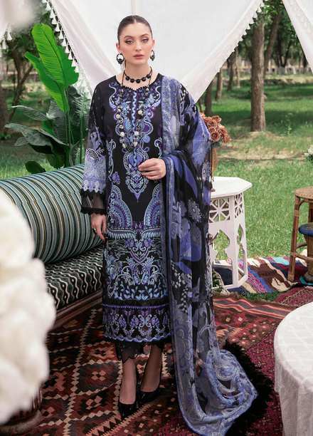 Reet By Ramsha Embroidered Lawn Suits Unstitched 3 Piece RSH22-R5 R-501 - Luxury Collection