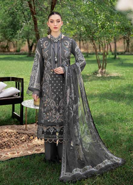 Reet By Ramsha Embroidered Lawn Suits Unstitched 3 Piece RSH22-R5 R-507 - Luxury Collection