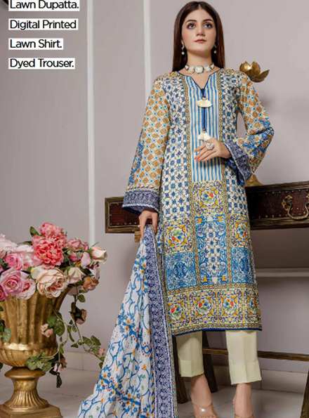 Regalia By Gul Ahmed Printed Lawn Suits Unstitched 3 Piece GA22-R2 RG-32008 - Winter Collection