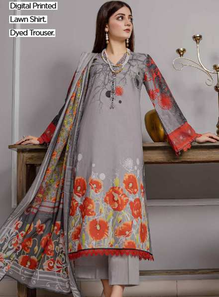 Regalia By Gul Ahmed Printed Lawn Suits Unstitched 3 Piece GA22-R2 RG-32012 - Winter Collection