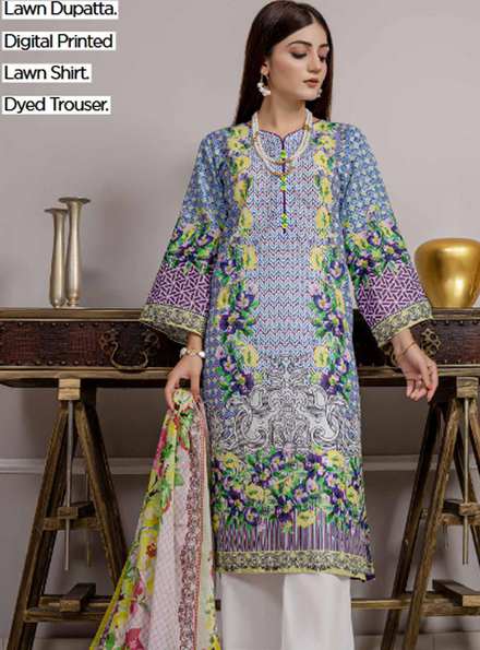 Regalia By Gul Ahmed Printed Lawn Suits Unstitched 3 Piece GA22-R2 RG-32013 - Winter Collection