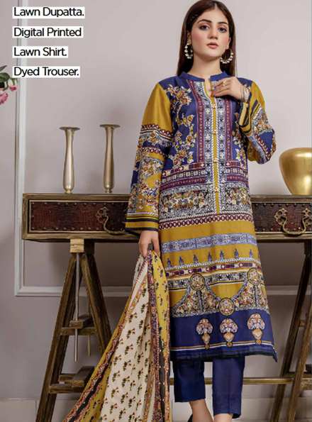 Regalia By Gul Ahmed Printed Lawn Suits Unstitched 3 Piece GA22-R2 RG-32014 - Winter Collection