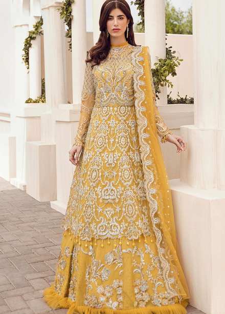 Reignaissance By Reign Embroidered Net Suits Unstitched 3 Piece RGN21WD Malva - Wedding Collection